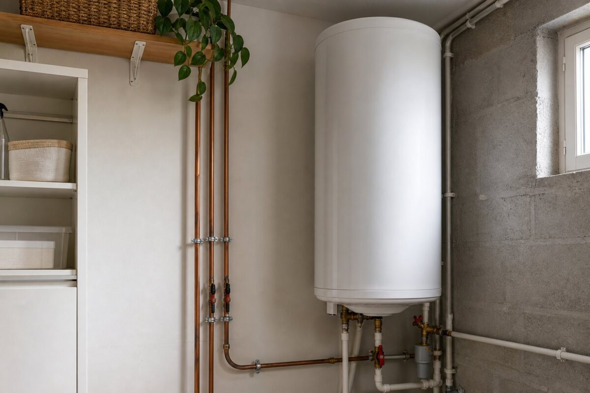 Ballon d’eau chaude électrique (cumulus) installé en local technique